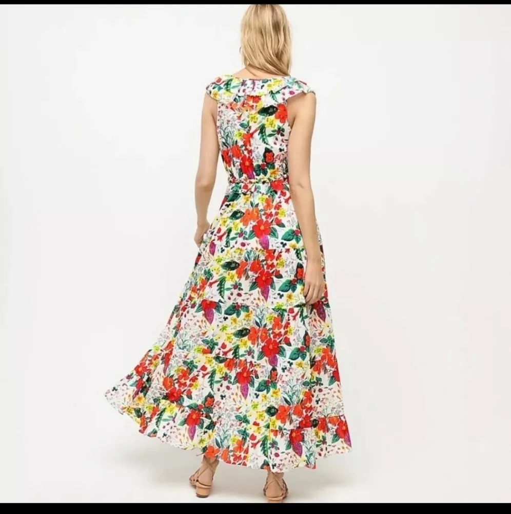 NWT J.Crew Ruffle-front Maxi in Ratti Island Botanical Print Cotton Dress 10 - Image 3