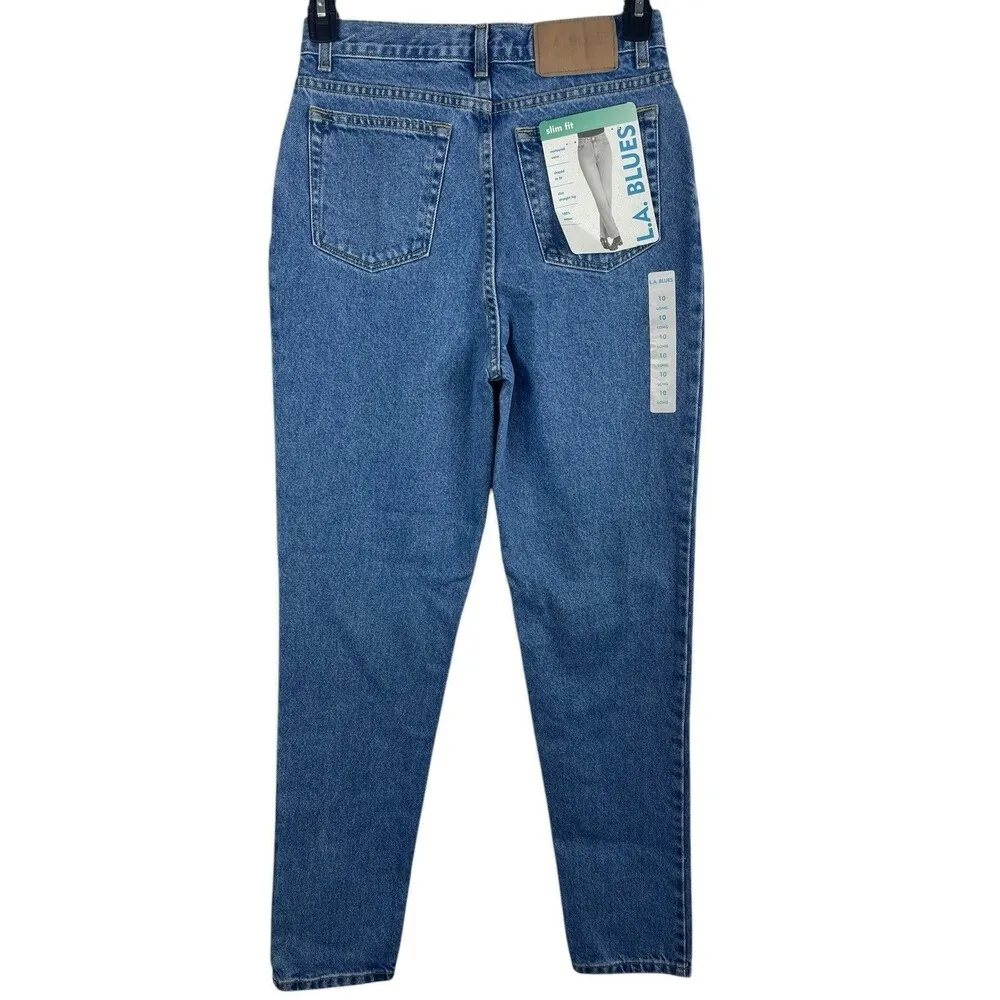 LA Blues High Waisted 90s Mom Jeans Straight Leg Size 10L  Slim Fit NWT - Image 2