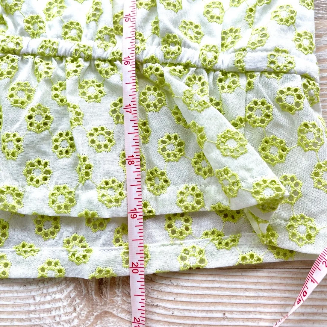 ModCloth Darling For The Prairie Peplum Tank Top | White/Lime Floral‎ Small - Image 6