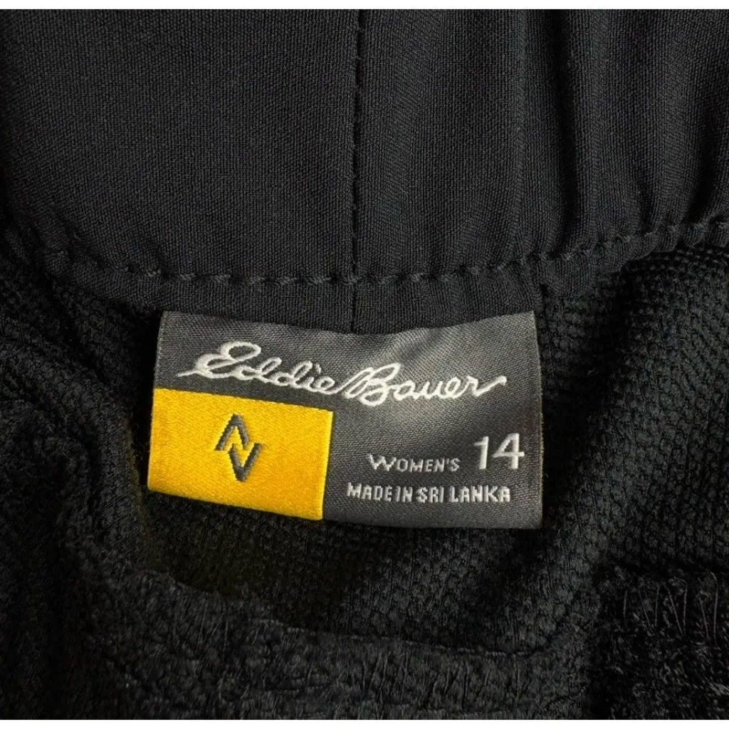*Eddie Bauer Pant Womens Size 14 Black Outdoor Hiking Camping Activwear Belted - Image 3