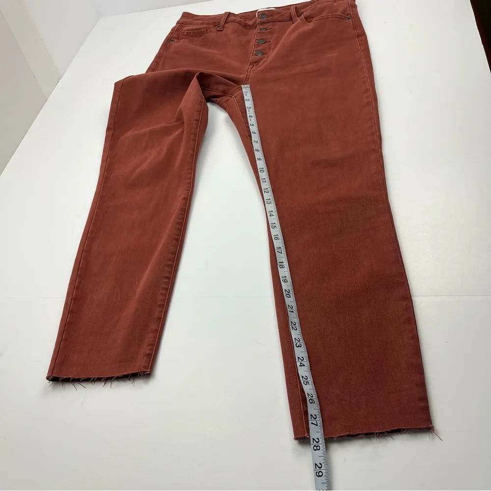 Pistola Arianna High Rise Button Fly Skinny Jean Burnt Orange Womens 32 *CROPPED - Image 6