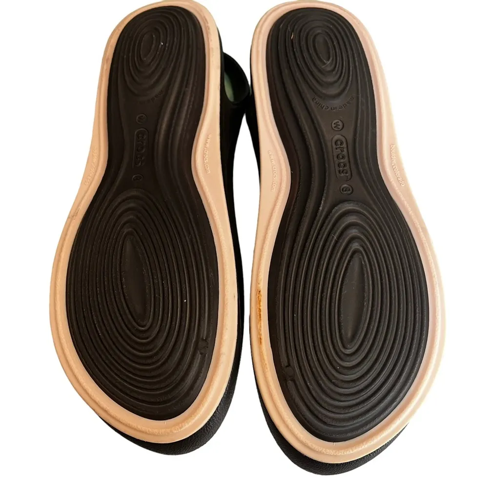 Crocs Brown/Pink Slingback Ballet Flats, Sz 8 - Image 8