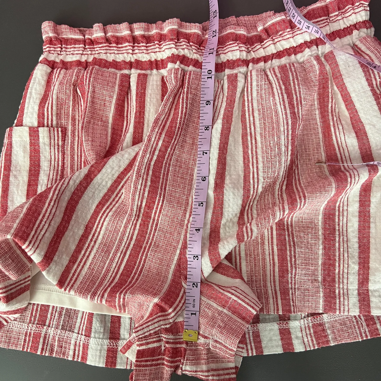 Favlux High Rise Striped Cotton Shorts Size Large - Image 7