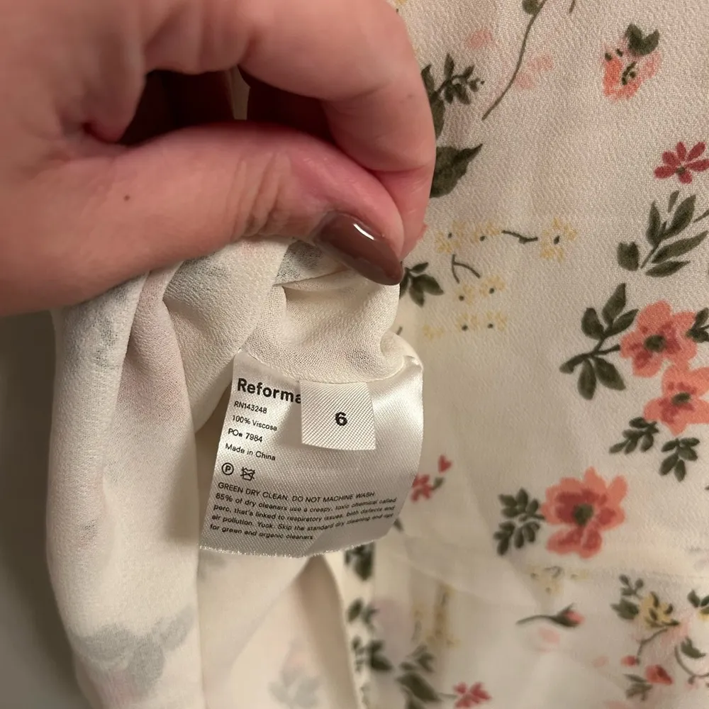 Reformation Fleur Ruffle Trim Lace-Up Top size 6 - Image 8