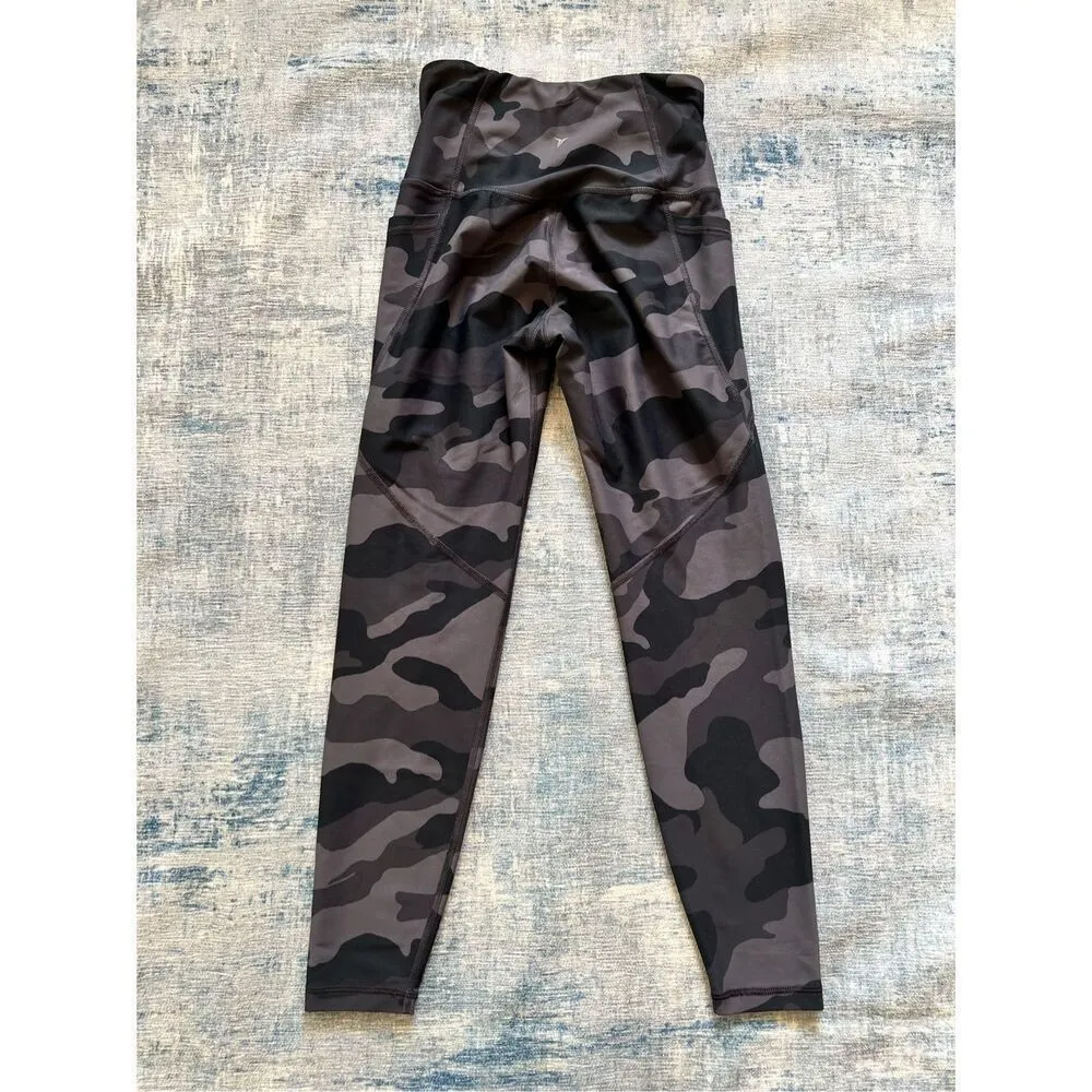 Old Navy Active Black Gray Camo Camouflage Athletic Leggings w Pockets XS Petite - Image 2