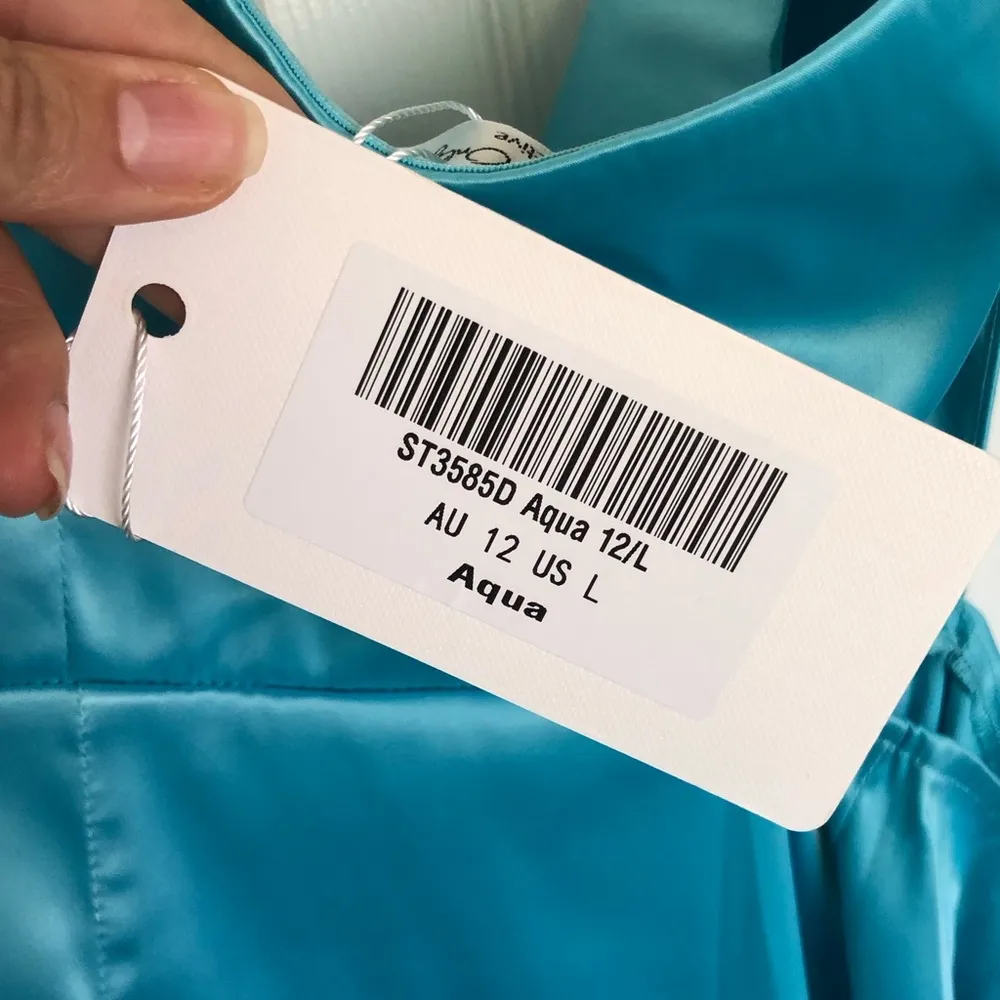 NWT Aqua Satin Strapless Mini Dress Size L Blue Size L - Image 9