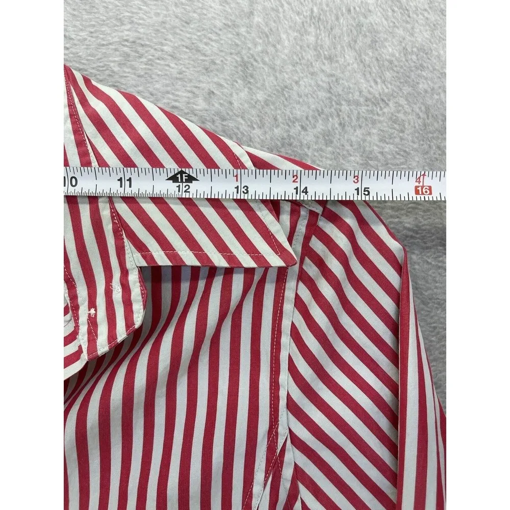 Faconnable Women's Button Down Shirt Striped Long Sleeve Size Small Cotton - Image 8