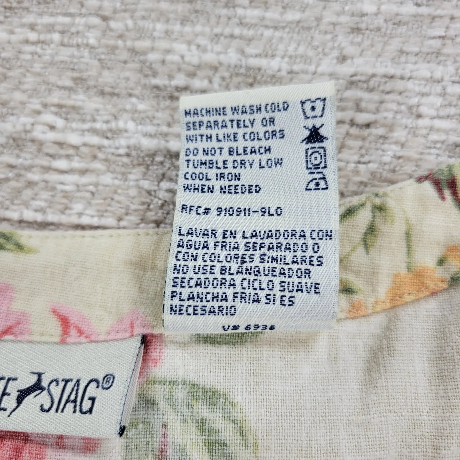 VTG White Stag Floral Linen Blend Dress Womens XL 16/18  Side Button Maxi Casual - Image 4