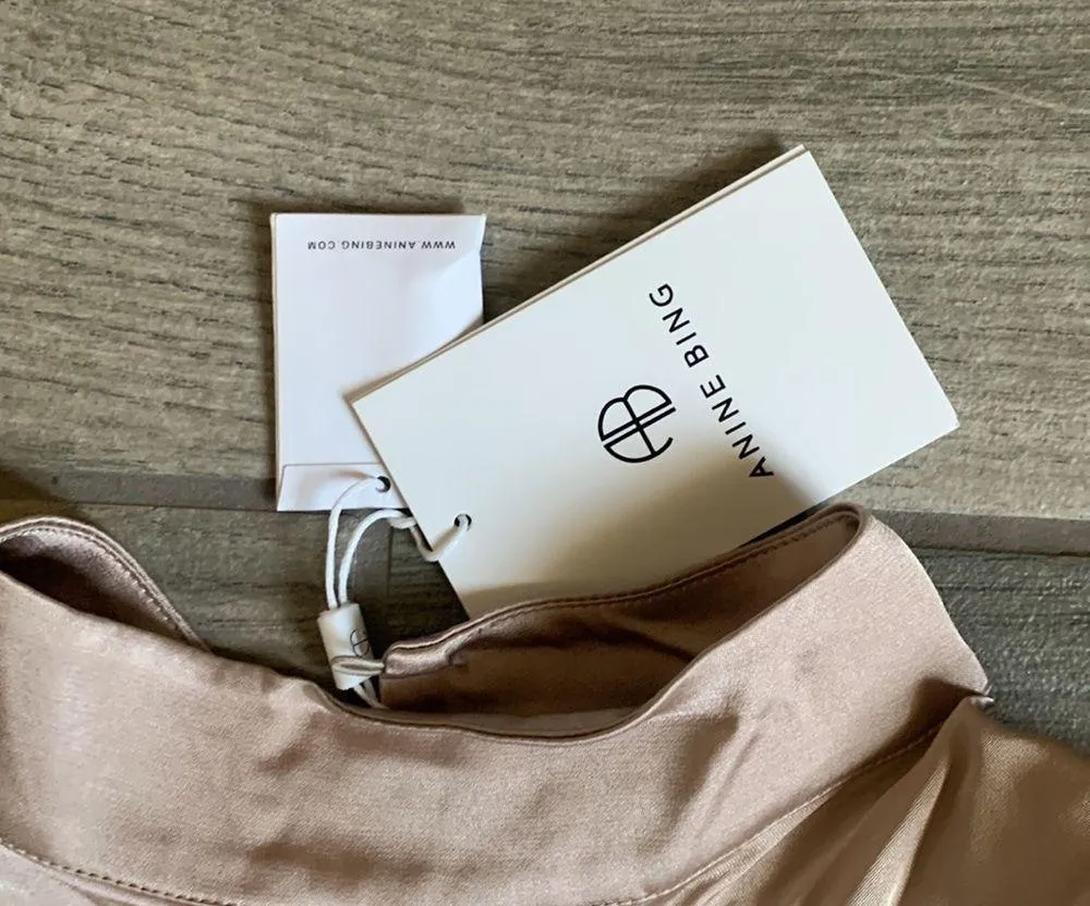 Anine Bing beige long sleeve dress - Image 7