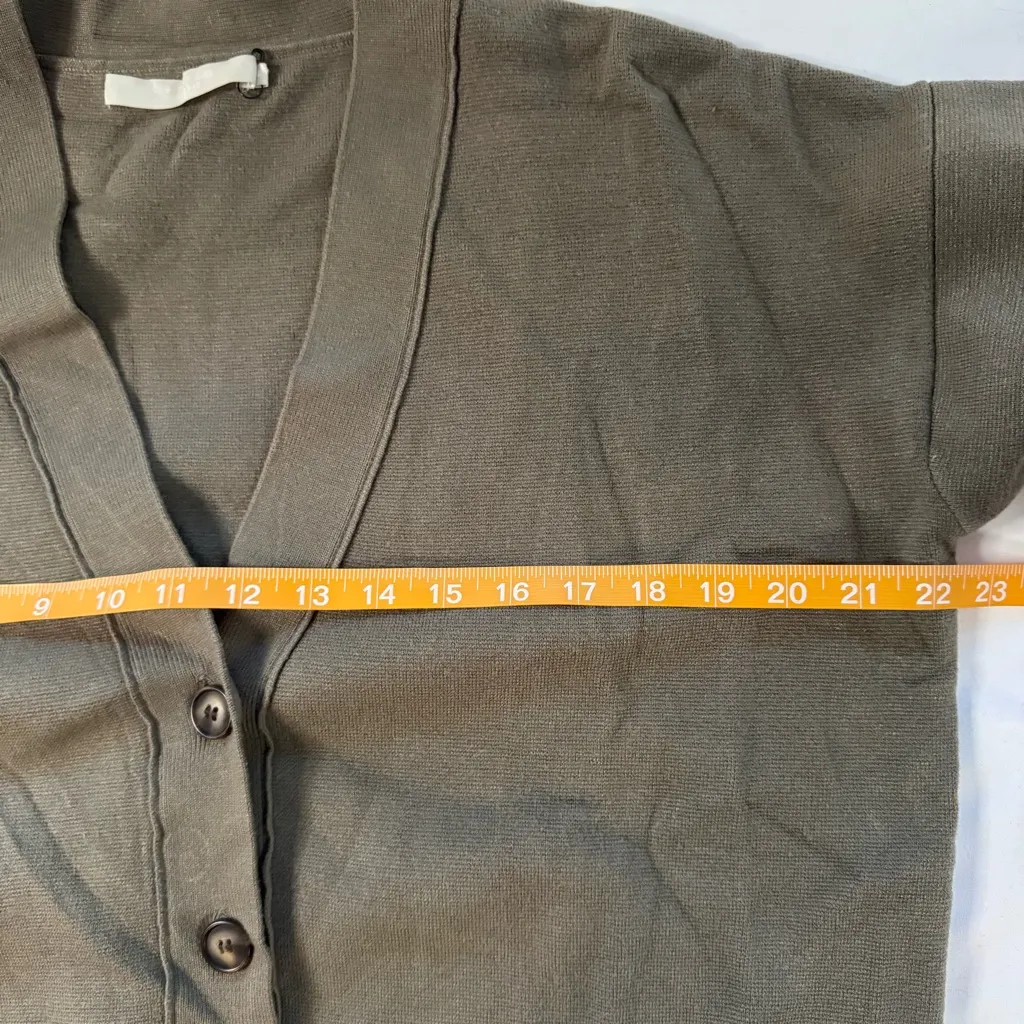 One Grey Day Emory Boyfriend Cardigan Button Front Relaxed Fit Size M Olive Grey Gray Size M - Image 8