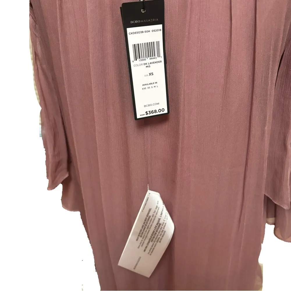 NWT |  Dark Lavender Silk Cold Shoulder Dress | XS - Image 4