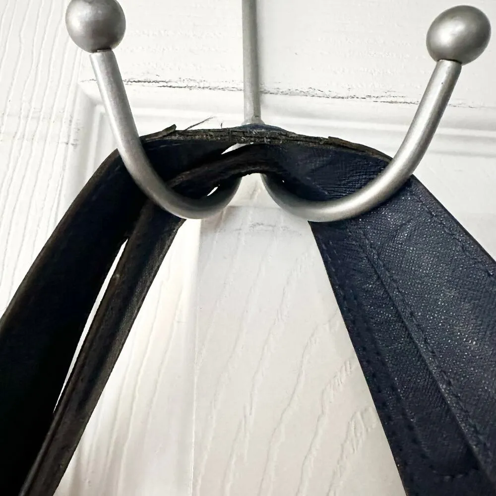 Michael Kors Lily Blue Saffiano Leather Gold Chain Hobo Shoulder Bag MK Fob - Image 6