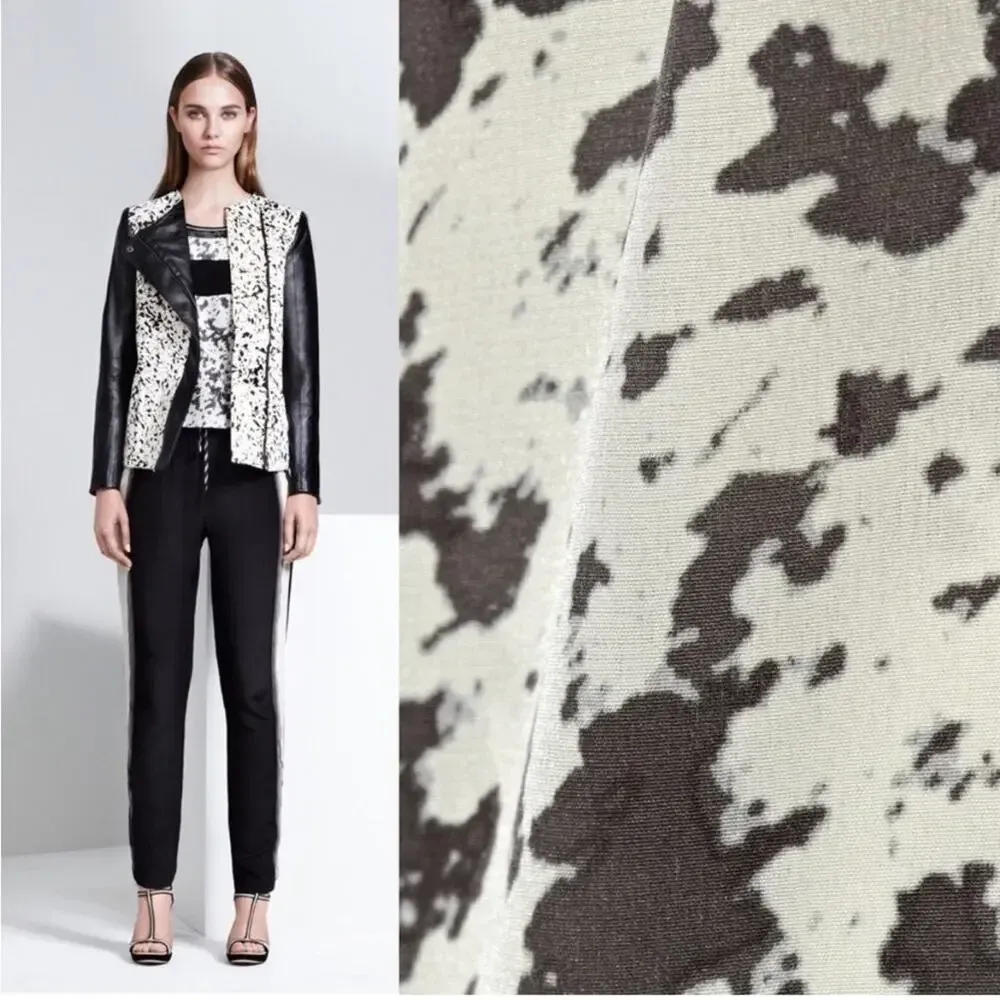 JONATHAN SIMKHAI Printed Silk Short‎ Sleeve Top size XS White - Image 11