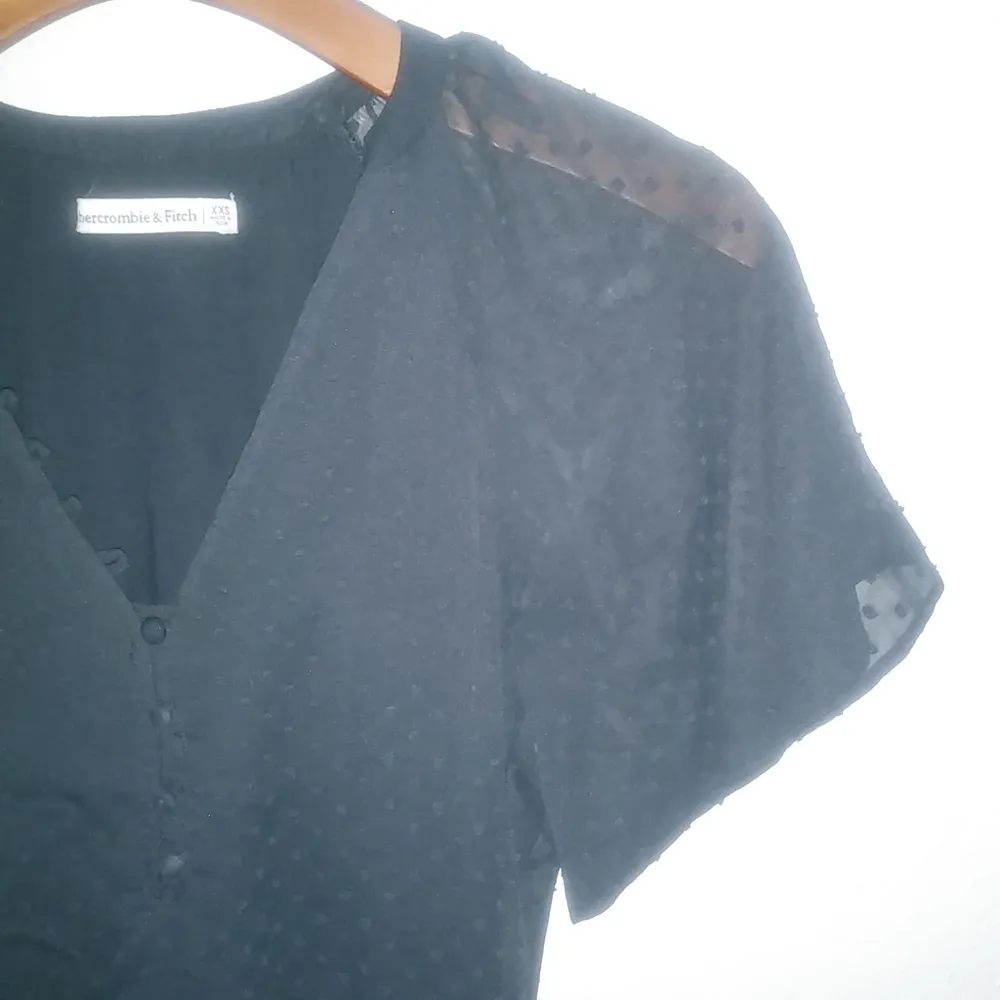 Abercrombie & Fitch XXS Swiss Dotted Chenille Body Suit Textured Black - Image 3