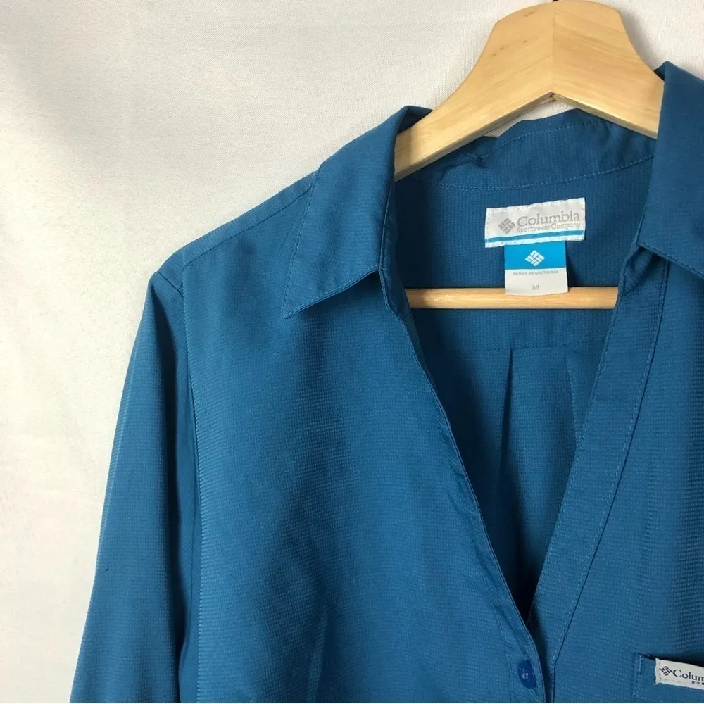 Columbia  Armadale Teal Blue Long Sleeve Button Down M - Image 3