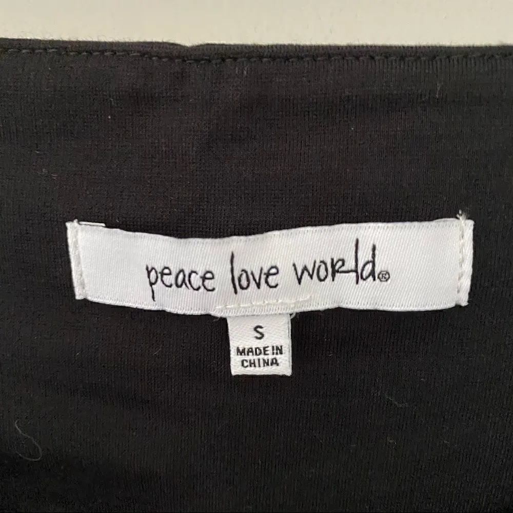 Peace Love World Black Leggings zipper pocket small - Image 5