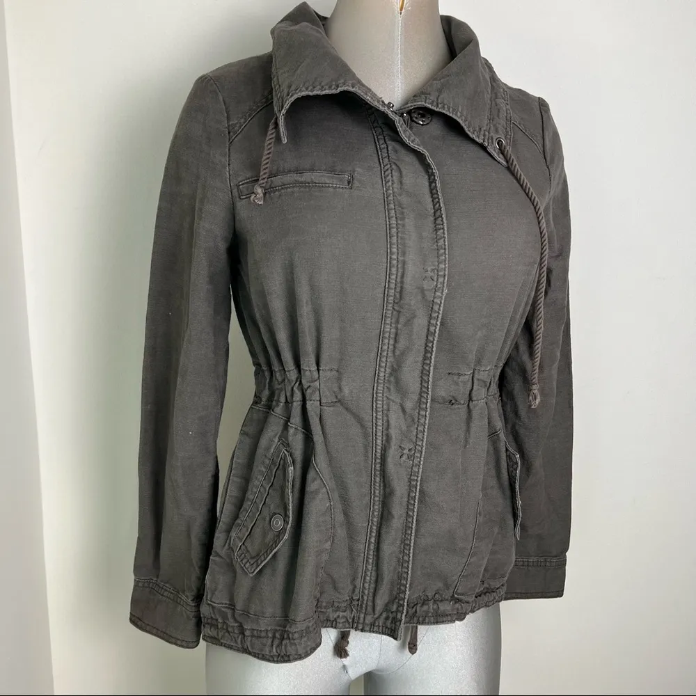 Anthropologie Hei Hei Ravenna Lattice Anorak Utility jacket Size Small S Olive - Image 4