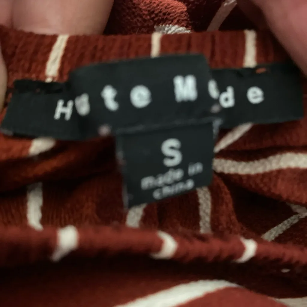 Haute Monde Womens Fall Jumpsuit S Small Brown White Striped Stripes  Bust 34” - Image 7