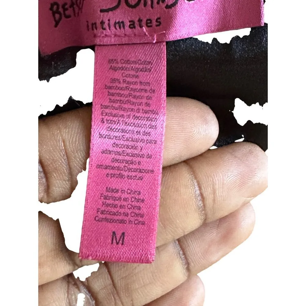 Betsey Johnson Intimates Pink Leopard Print Pajama Top M Flannel Button Up - Image 4