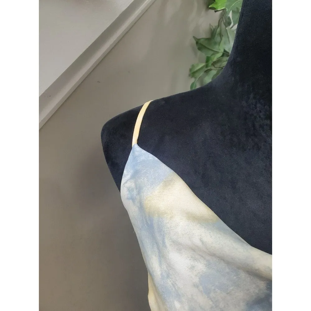 IRIS Women's Yellow & Blue Polyester Scoop Neck Sleeveless Knee Length Dress L - Image 11