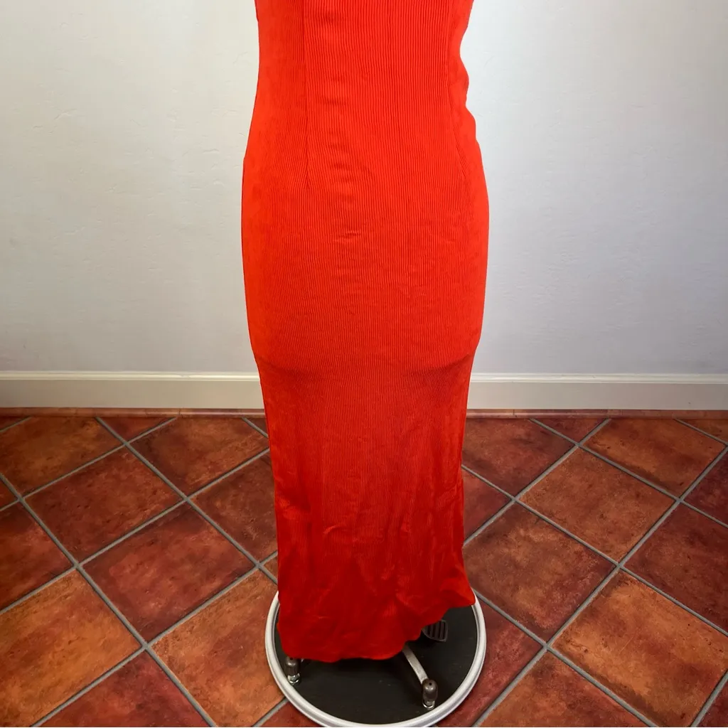Staud Gianna Halter Maxi Dress in Orange Size 2 - Image 5