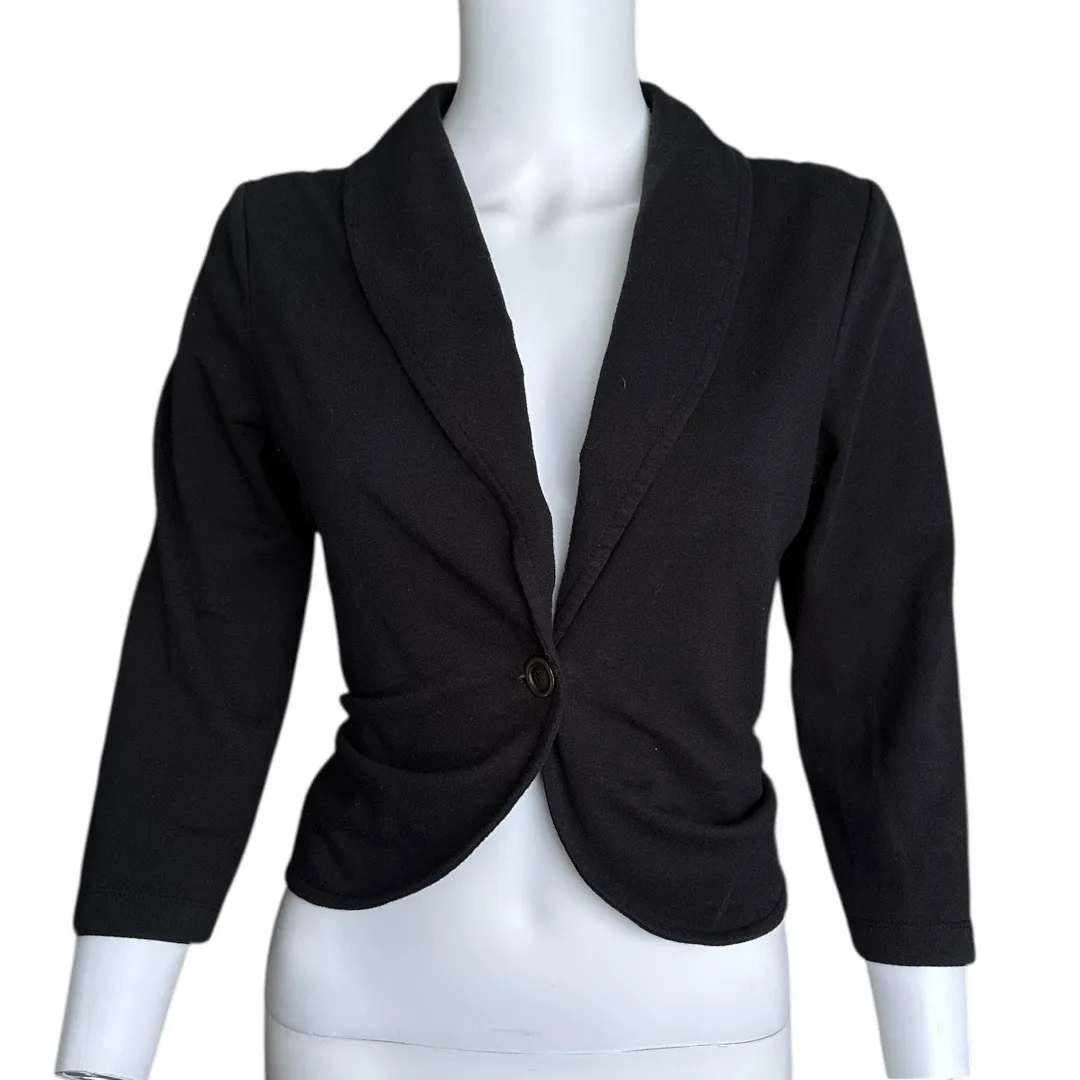Love on a hanger medium black blazer 3/4 sleeve open lace back cropped design - Image 9