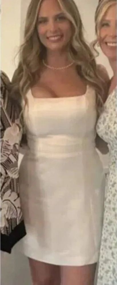 ELLIATT Amelie Square Neck Duchesse Satin Cocktail Minidress in Ivory Medium NWT - Image 1