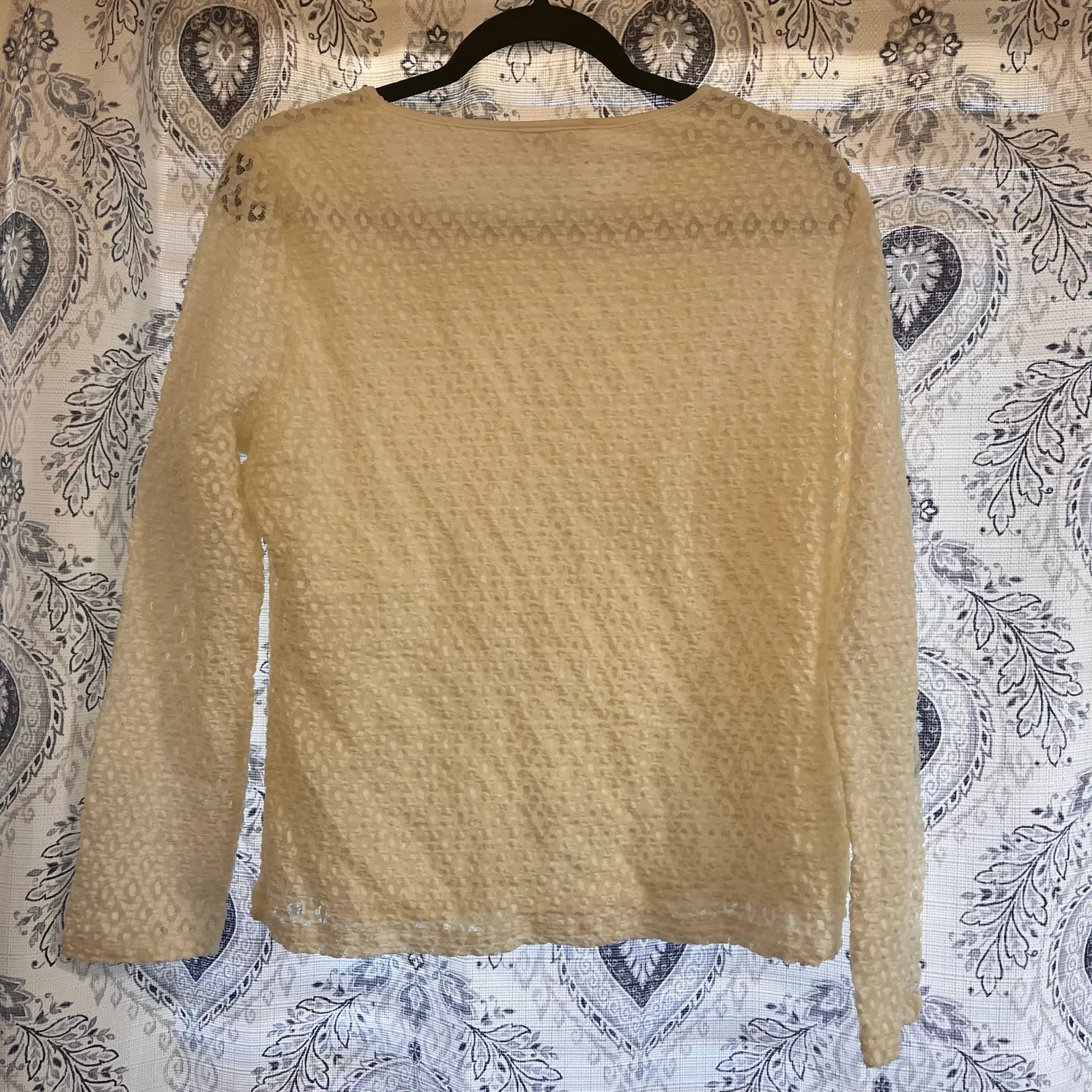 Calvin Klein  White‎ Lace Long Sleeve Top Size Large - Image 2