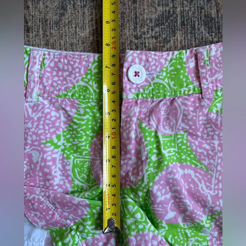 Lilly Pulitzer Walsh Shorts Limade Cheat Ya Green Pink Size 4 - Image 6