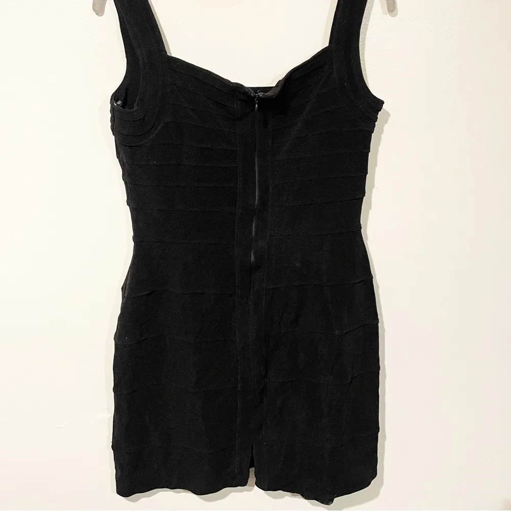Tadashi Vintage Size Large Black Bodycon Panel Tank Dress Mini - Image 5