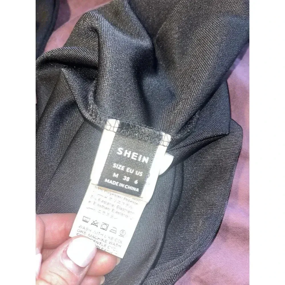 Shein Womens‎ Medium Black Tank Top With Adjustable Tie Straps A31 - Image 4