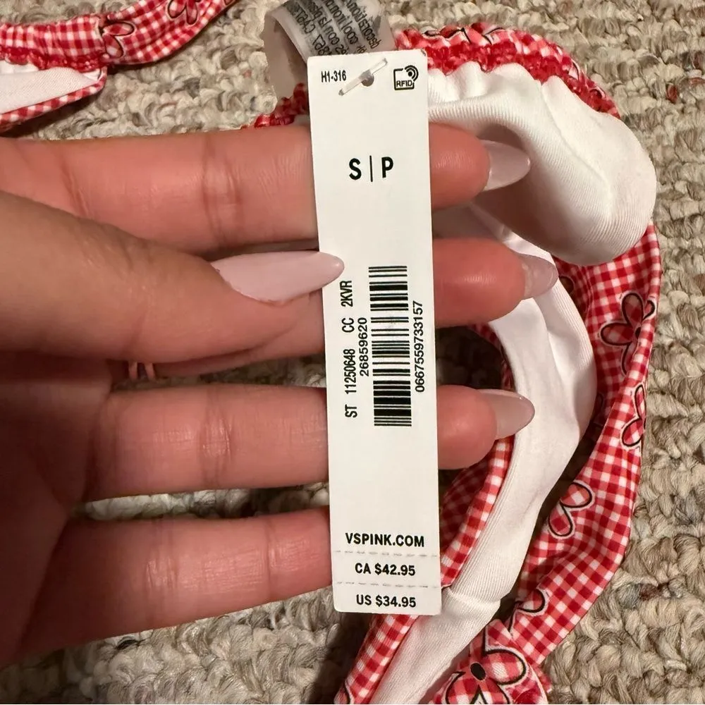 NWT Frankie’s Bikinis VS Pink Reilly Bikini Bottom Ladybug Lane- Size Small - Image 6