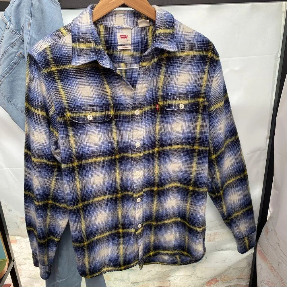 Unisex Levi’s Plaid Worker Flannel Layering Button Up Long Sleeve Overshirt - Image 14