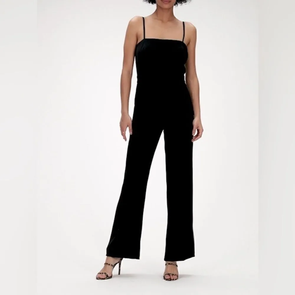NWT Banana Republic Black Strappy Wide Flare Leg Jumpsuit Size 8 - Image 11
