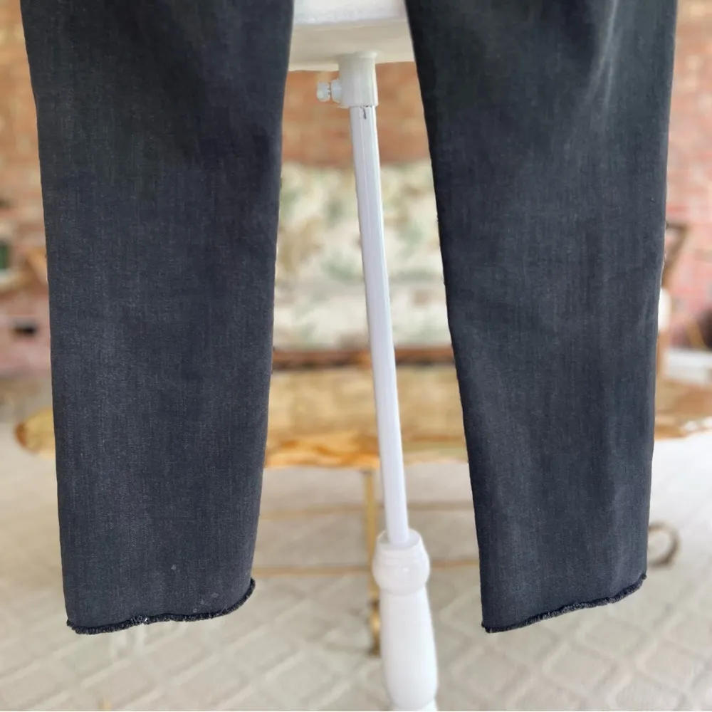 Edwin Bree Slim Straight Jeans Cropped Raw Hem Washed Black 28 Ankle Casual - Image 10