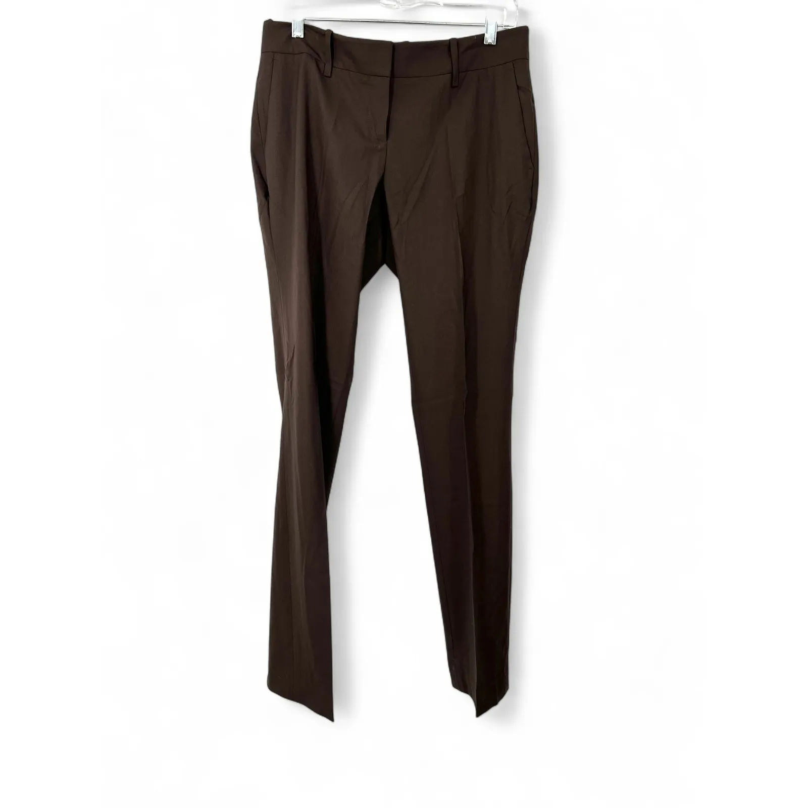 HUGO BOSS | 8 | Trouser Pant straight Leg Chocolate Brown 32" Inseam Womens - Image 2