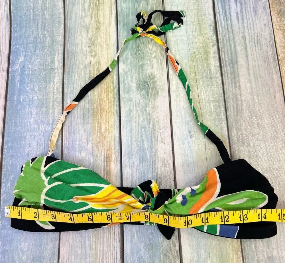 California Naturals Vintage 90s Tube Top Tank Hawaiian Tropical Beach Size XS Black - Image 6