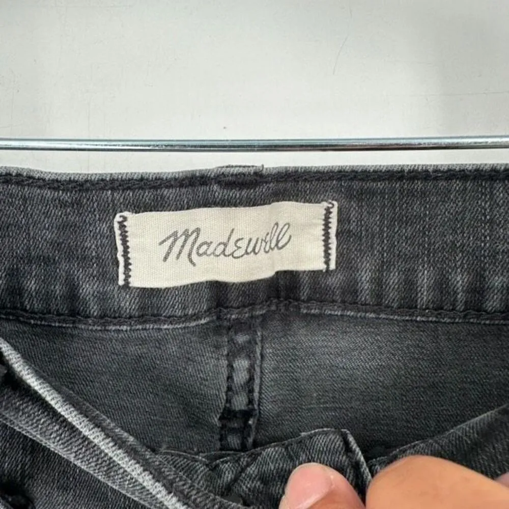 Madewell Cali Demi-Boot Jeans Bellspring Charcoal Black Button‎ Fly Size 26 - Image 5