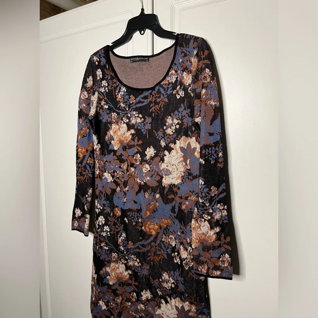 Peruvian Connection Cadiz Floral 100% Pima Cotton Sweater Dress XS - Image 5