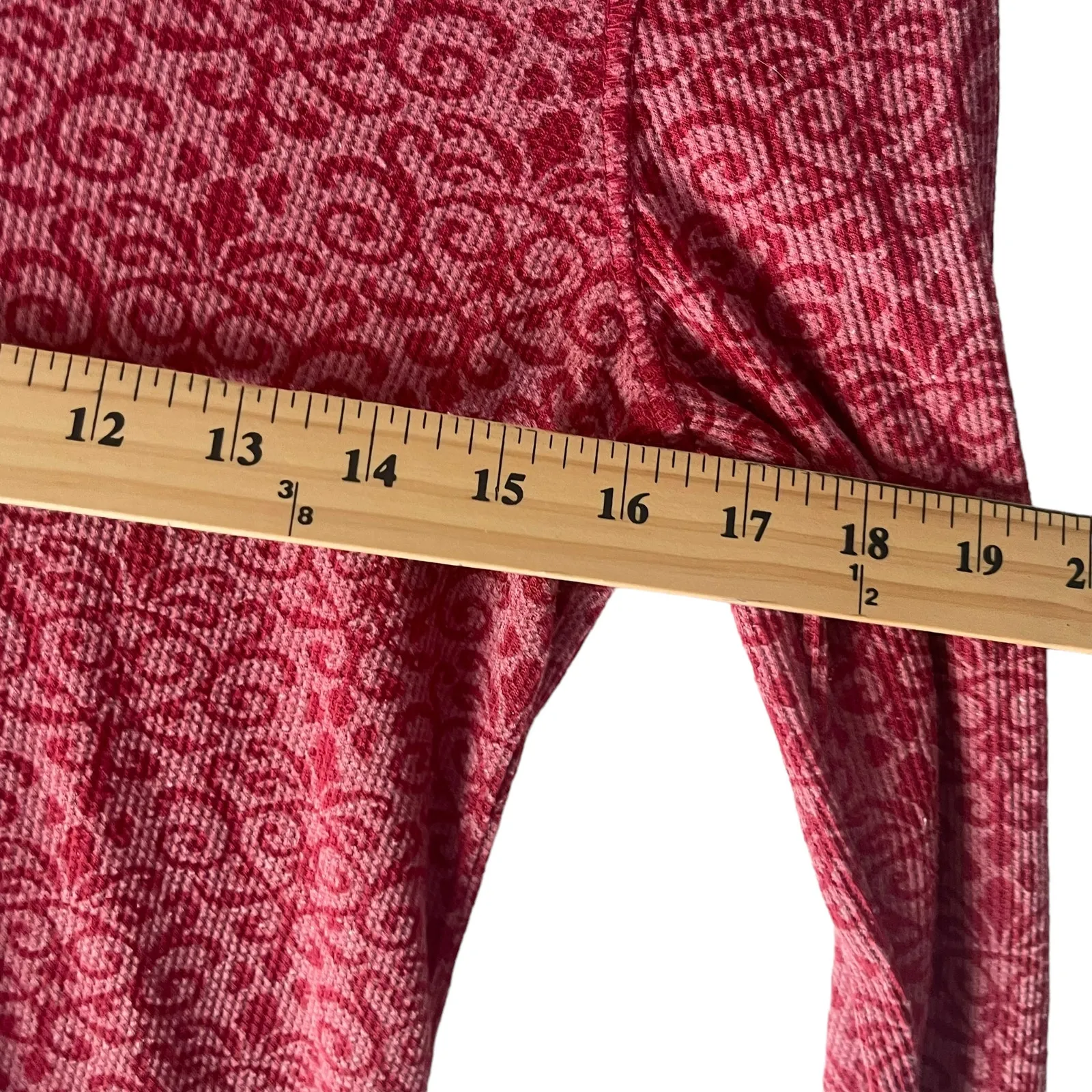 Aventura Women's‎ Size Medium Red Fair Isle Thermal Long Sleeve Shirt - Image 8