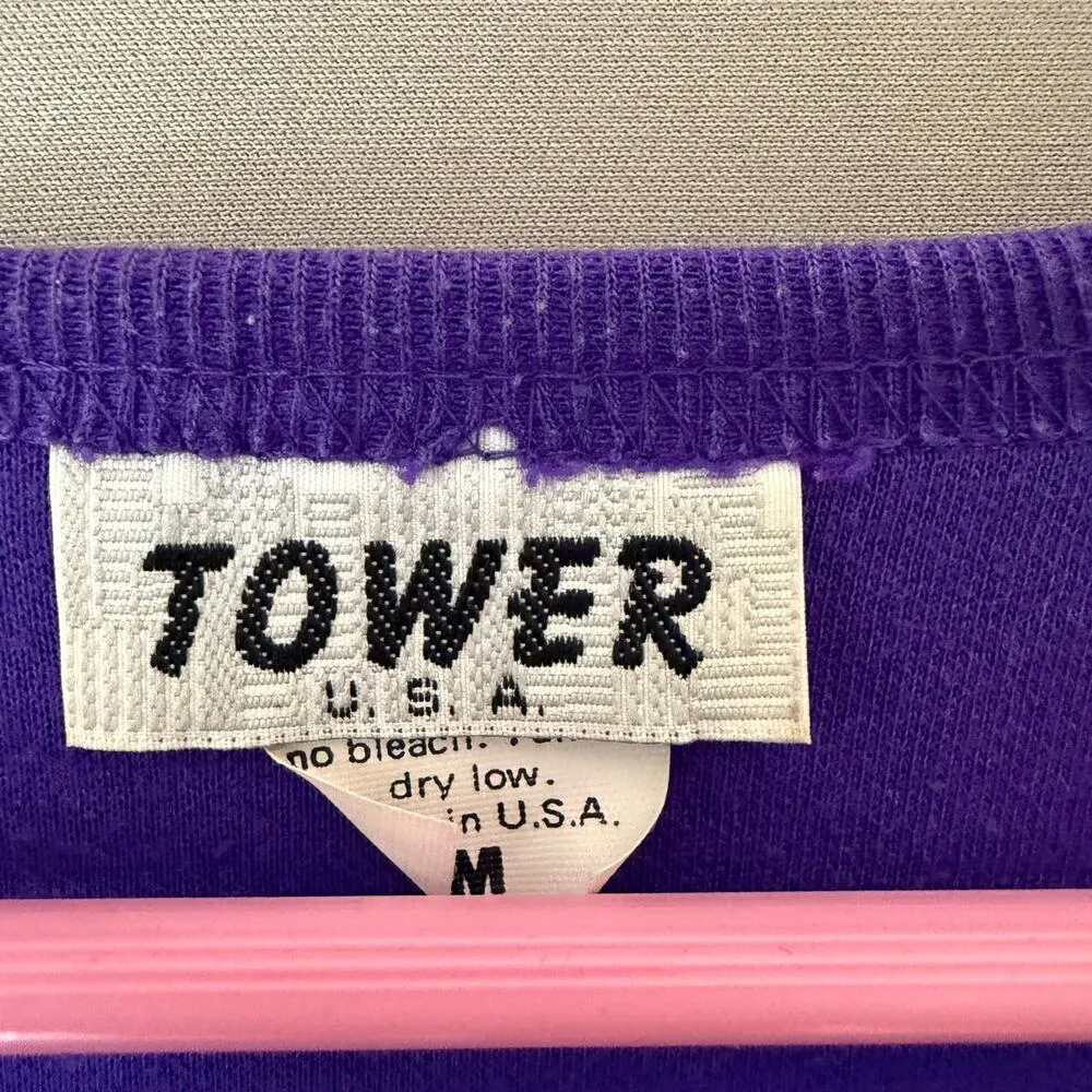 Tower U.S.A. sz M purple Vintage sheath‎ sweater mini Dress Size M - Image 4