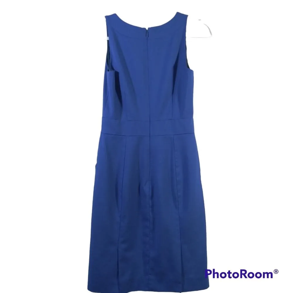 J.Crew Blue Sleeveless Wool Sheath Dress Size 2 - Image 3