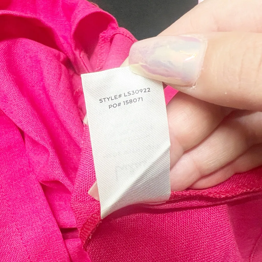 Lulus hot pink gathered twist front womens cotton linen and polyester mini skirt - Image 9