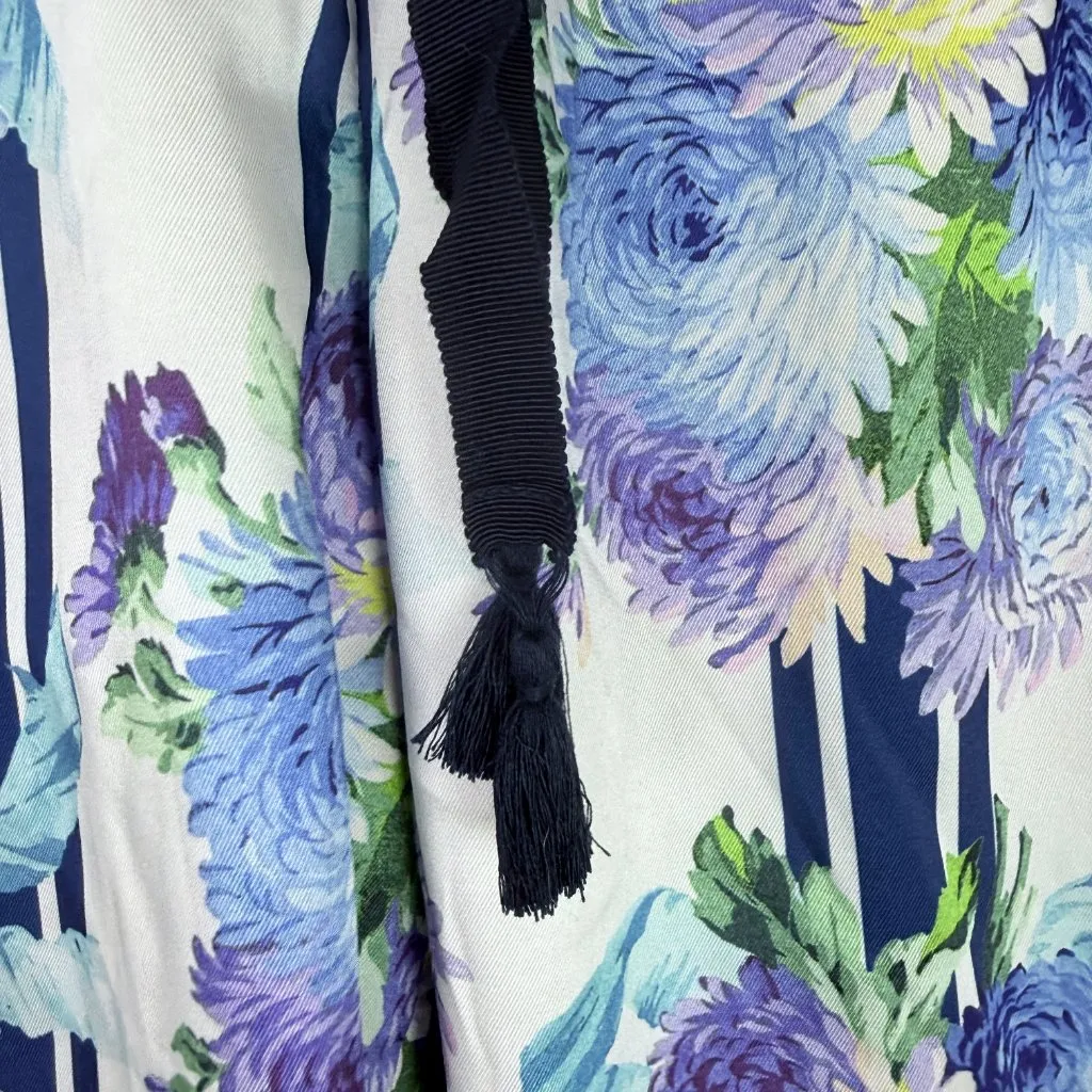 J.Crew  Drapey Pull-On Pant in Vintage Floral Stripe Ankle  Size 4 EUC - Image 7