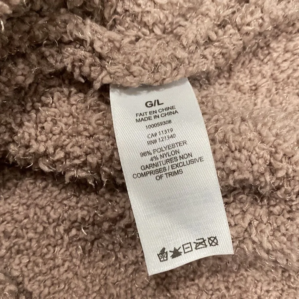 NUE Garage Fuzzy Cozy Plush Taupe Cami Crop Top Size Large - Image 3