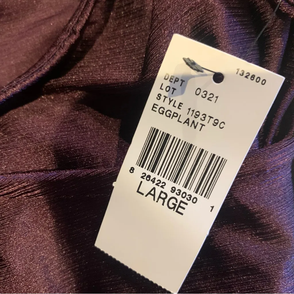 Purple Asymmetrical Hem Ruched Dress Club Hoco Formal size large NWT - Image 5