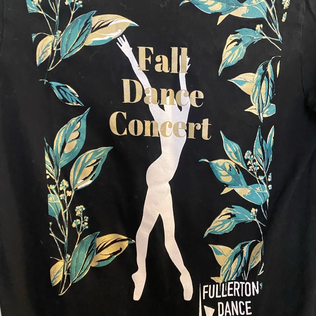 Cal State Fullerton College Dance Concert Womens Long Sleeve T Shirt XS Black - Image 2