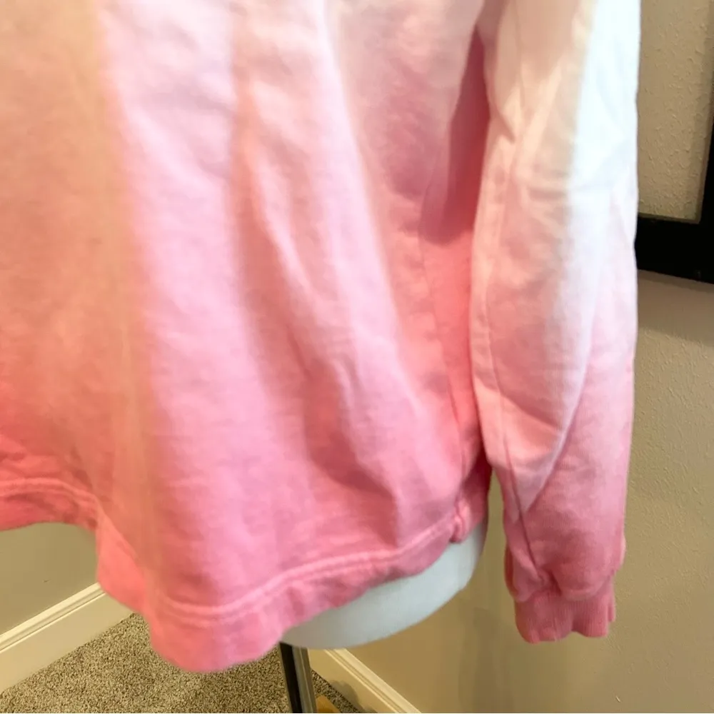 Z Supply Dip Dyed Ombré Zip Neck Sweatshirt Med - Image 3