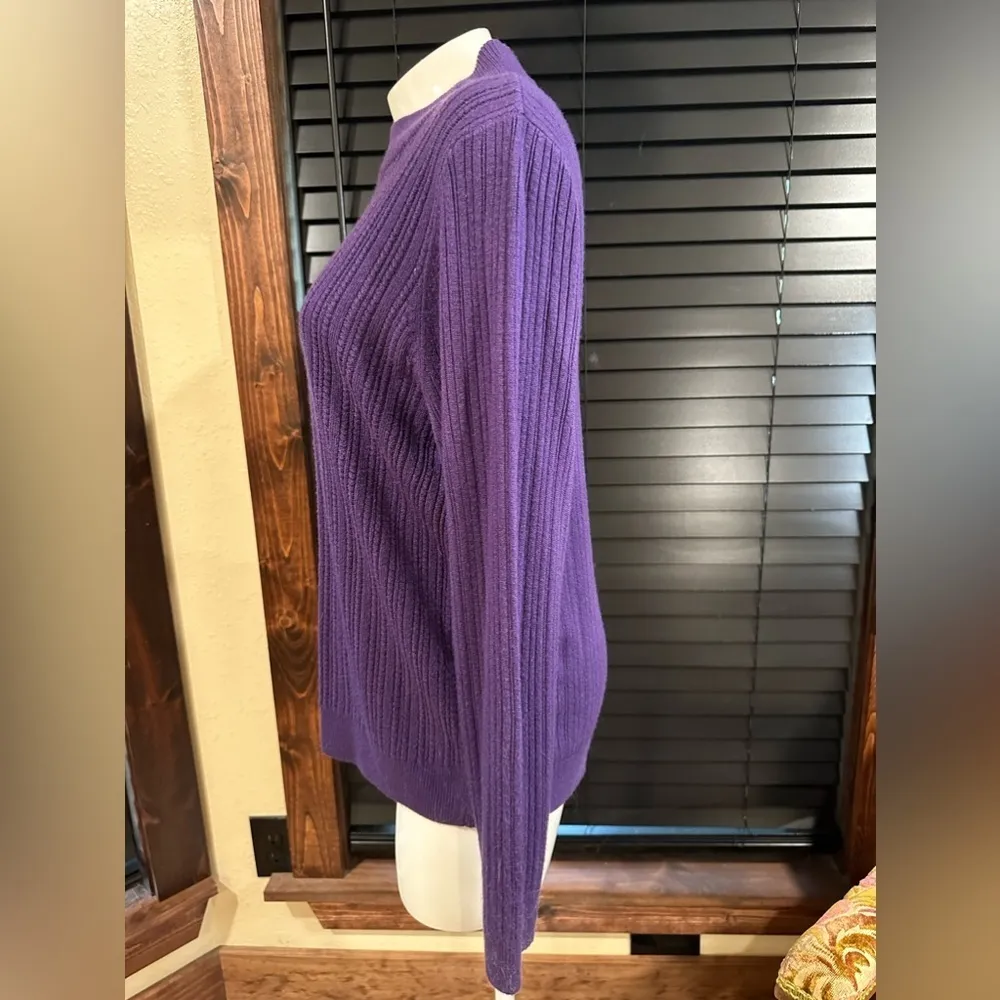 EUC Allison Daley purple sweater long sleeve and round neck Sz L - Image 3
