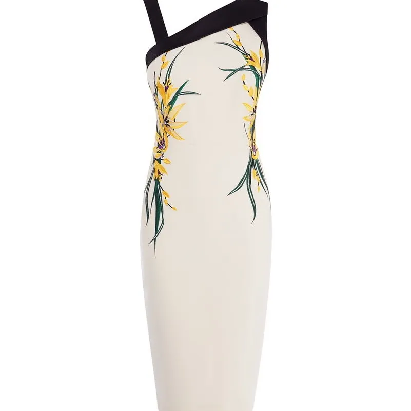 Elegant Floral Bodycon Dress Karen Millen - Black and White - Image 9